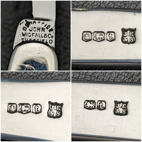 1936年 英国ヴィンテージ 純銀ハンドル ステンレスブレード 折りたたみナイフ